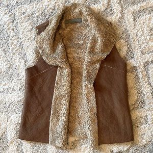 NWOT Zara Faux Shearling & Suede Vest